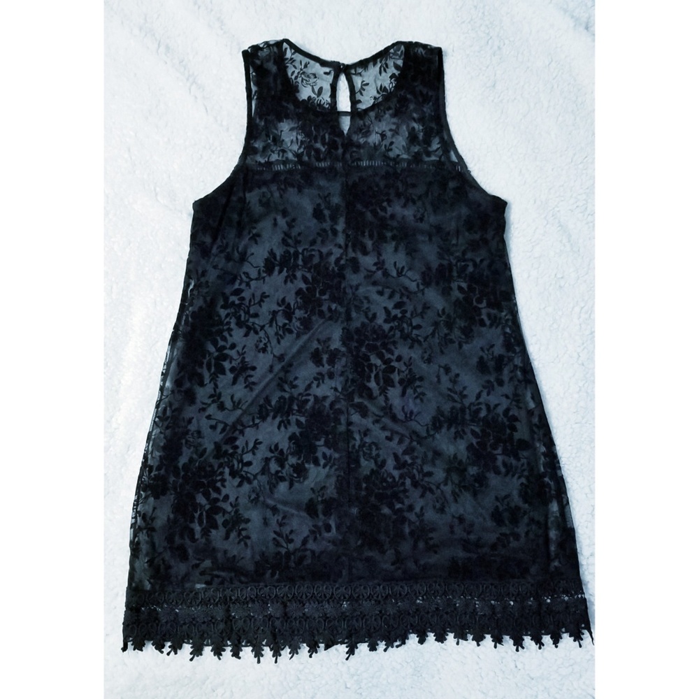 Black Velvet Floral Dress